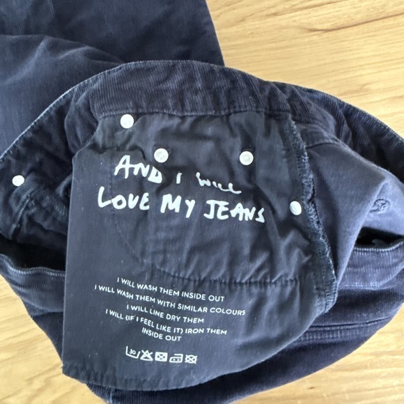 Boden Blue Corduroy Pants Navy Cord Slim Straight Leg Trouser Women 10 R - Picture 7 of 9